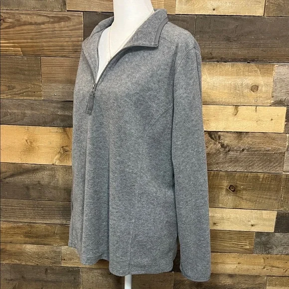 Made for Life Gray Fleece Quarter Zip Up Pullover - Picture 5 of 16